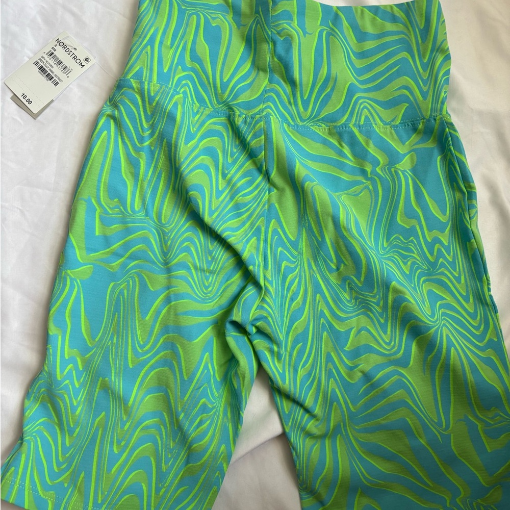 Nordstrom green and blue running/biking shorts - Picture 2 of 5